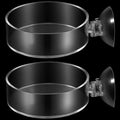 2PCS Shrimp Feeding Dish, Shrimp Feeder Dish with Suction Cups, Clear Fish Tank Feeder Bowl, Acrylic Fish Tank Feeding B