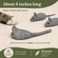 Earthtone Solutions Cat Mouse Toy - 3 Felted Wool Mouse Toys Without Catnip for Indoor Cats and Kittens - Large Handmade Mice