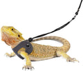 POLKASTORE Bearded Dragon Harness and Leash Adjustable(S,M,L, 3 Pack) - Soft Leather Reptile Lizard Leash for Amphibians