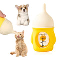 Pet Nursing Bottle, Yellow Animal Feeding Bottles with Soft Silicone Nipple, Anti-Choking Design, Slow Flow Kitten Bottle Feeding kit for Puppies, Kittens and Small Animals (20 ml)