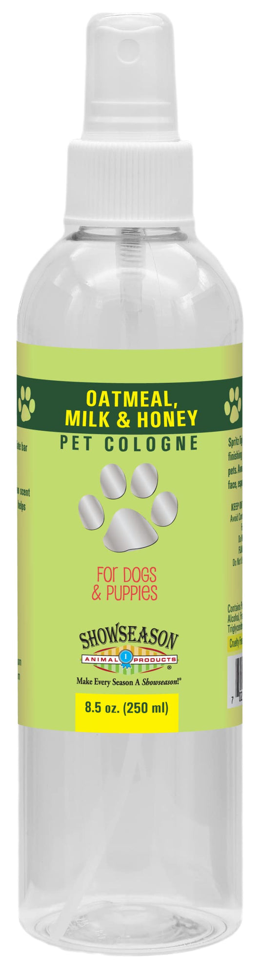 Showseason Animal Products Oatmeal Milk and Honey Dog Cologne 8.5 oz. | Dog Perfume, Long-Lasting, Deodorizing Spray, Made In The USA