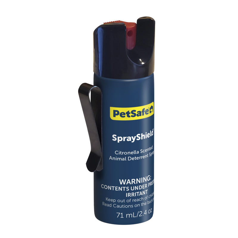 PetSafe SprayShield Animal Deterrent with Clip - Citronella Dog Repellent Spray Ranges up to 10 ft - 2.4 oz / 71 mL - Protect Yourself and Your Pets
