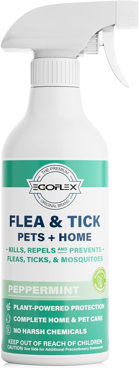 Flea Spray for Home & Pets Plant-Based Repellent with Peppermint Scent 16oz