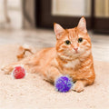Shizhoo 30 Pieces 1.2 inches Sparkle Pom Pom Balls for Cat - Interactive Glitter Balls, Multicolor, Best as Kitten Play Toys