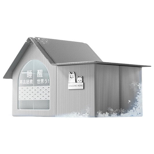 Pet Cooling House, Foldable Cat and Dog House for Outdoor Indoor Cooling with Ice Packs, Durable Indoor Outdoor Dog Houses for Small and Medium Dogs and Cats (Flat Roof)
