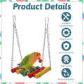 2 PCS Wooden Bird Ladder Bridge Swing Toy, Colorful Pet Toys Accessories