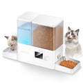 ROJECO Automatic Cat Feeder and Water Dispenser,36Cups/8.5L 2-in-1 Stainless Steel Bowls Large Capacity Cat Food Dispenser and Gravity Water Fountain for Cats Small Dogs Puppies Kittens Pets