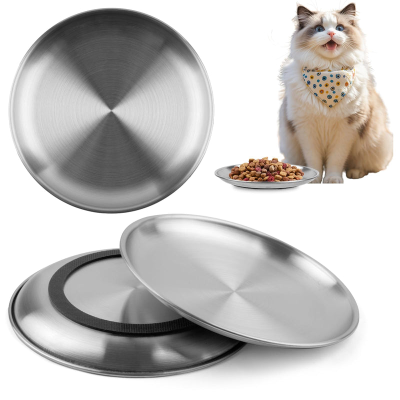 Mkobon 3 PCS Stainless Steel Cat Food Bowl Dish, 6.7