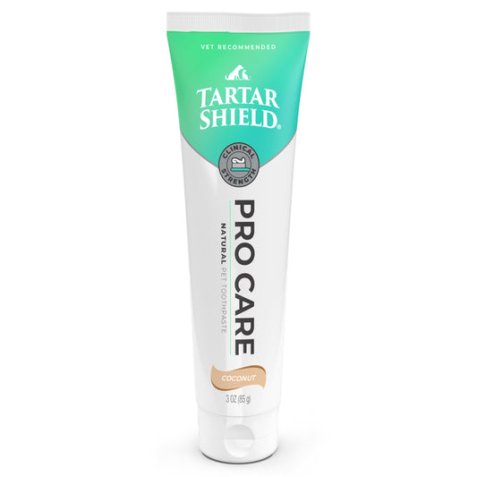 Tartar Shield® Pro Care Natural Coconut Toothpaste for Dogs & Cats, VOHC Accepted, Clinically Proven Plaque, Tartar & Halitosis Reduction, Human-Grade Ingredients, 3 oz.