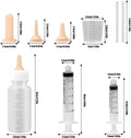 Suxgumoe Pet Feeding Bottle Set, Feeding Silicone Nipple with Bottle and Syringes, Reusable Pet Nursing Kits Feeding Tools for Rabbits, Small Animals (1 Bottle+3 Nipples+2 Syringes + 1 Measuring Cup)