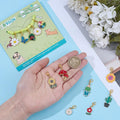 DELORIGIN 12 Styles Vegetative Collar Pendants for Cat Dog Alloy Enamel Cacti Pet Collar Pendants Clip-on Butterfly Flower Pet Collar for Bag Keychain Jewelry Making Training Home Decor