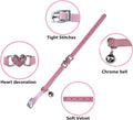 WDPAWS Heart Bling Cat Collar with Safety Belt and Bell Adjustable 8-10 inches for Kitten Cats (Pink)