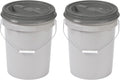 Mighty Tuff 5 Gallon / 21 Pound Pet Food Storage Container, Pack of 2 with Metal Handle and Airtight Lid to Lock in Fres