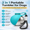 2 in 1 Portable Tumbler for Dogs, 2026 New 10Oz Stainless Steel Dog Water Bottle with Silicone Foldable Bowl, Leak-Proof 2 in 1 Portable Small Dog Water Bottle