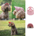Leconpet Dog Baseball Cap Pet Hats with Big Ear Holes, Adjustable Baseball Caps for Small Medium and Large Dogs, Comfort