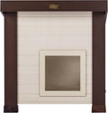 New Age Pet ECOFLEX Albany Outdoor Cat House - Weatherproof, Insulated, Elevated Floor, Dual Escape Doors, Easy Assembly, Moisture & Odor Resistant, 10-Year Warranty, Maple/Brown