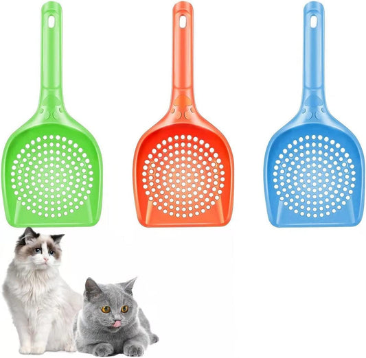 Eruinfang Cat Litter Scoop 3Pcs Cat Litter Scooper Long Handle Deep Shovel Cat Scooper Kitty Litter Scoop for Cat Sand Toilet Cleaning