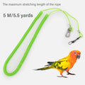 Parrot Flying Leash, 16.4 ft Training Rope with 3 Size Bird Foot Ring, Anti-Bite Elastic String for Cockatiels, Birds, P