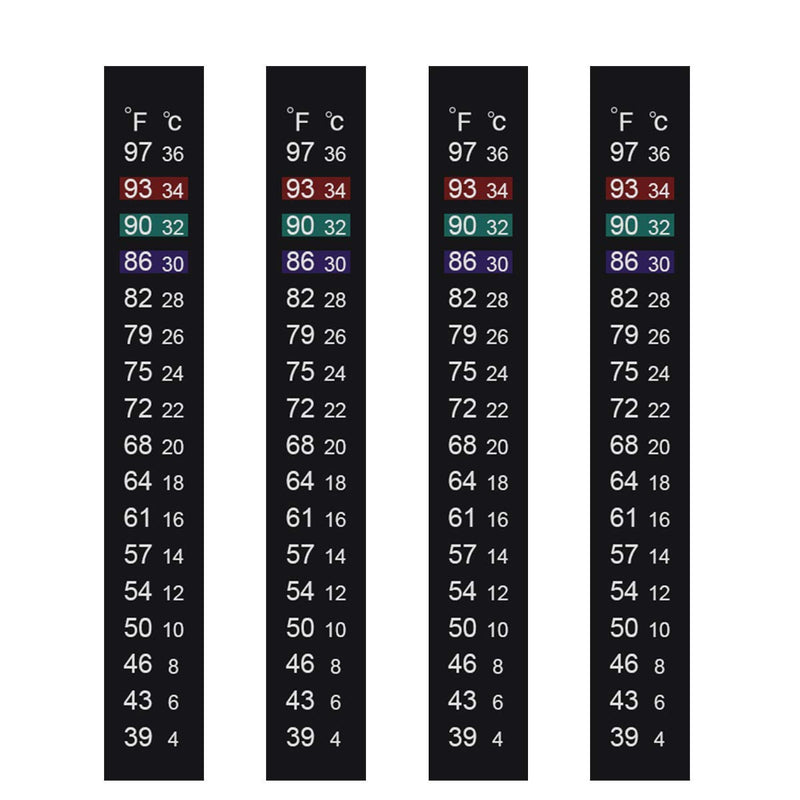 Aquarium Thermometer Strips, Fish Tank Thermometer Sticker 4 PCS