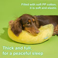 Pet Pillow for Small Medium Dogs Cats, Soft Neck Calming Washable Sleep Pillow for Better Sleep, Reduces Anxiety (Yellow