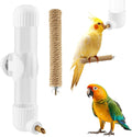 9.4 Fl Oz Bird Water Dispenser, No Mess Spring Valve Water Bottle with Parrot Bite Perch, Flexible Installation, for Sma