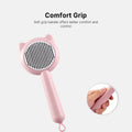 Self-Cleaning Slicker Brush for Cats and Dogs, One-Click Hair Release Pet Brush, Deshedding Grooming Tool for Long & Sho