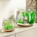 2pcs Plastic DIY Fish Bowls - 135oz Round Clear Fish Tanks 1 Gallon Aquarium, Hydroponic Planter, and Multi-Use Containe