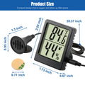 Reptile Thermometer Hygrometer LCD Digital Terrarium Thermometer and Humidity Gauge 2-in-1 Temperature and Humidity Moni