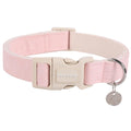 DOGWONG Cotton Hemp Pink Dog Collar Adjustable Soft Natural Fabric Pet Collar Cute Wedding Puppy Necklace for Small Medium Large Dogs