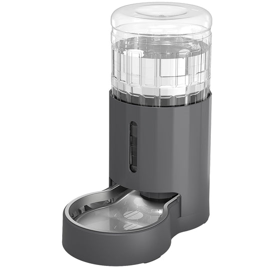 JUNSPOW Cat Water Dispenser and Stainless Steel Bowl, Automatic Gravity Water Dispenser for Cats or Small Medium Size Dogs, Large Capacity, Easy to Clean and Safe for Pets