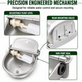 Dog Water Bowl Dispenser, Automatic Pet Water Dispenser, 3L Outdoor Stainless Steel Drinking Trough, Livestock Waterer w