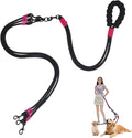 Double Dog Leash No Tangle, Adjustable Split Leads Three Pet Walking Leash with Comfortable Padded Handle for Three Dogs