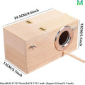YJJKJ Wood Parakeet Nest Box Pet Bird House Parrot Breeding Mating Box Bird Cage Box for Lovebirds Cockatiel Parrotlets Budgerigar Parakeet (M)