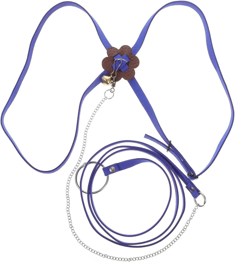 HANABASS Tortoise Pet Hauling Rope Adjustable Suede Blue