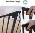 COMOMY 29.5-43.7" Pet Gate with Adjustable Cat Door for Stairs Doorways