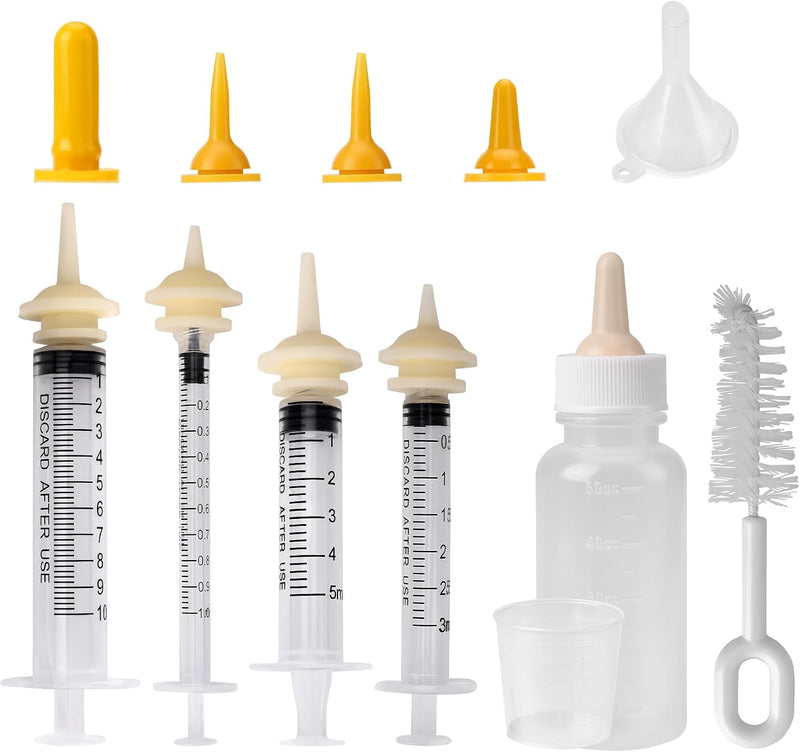 Xastro Kitten Bottle Feeding Kit, Pet Nursing Set with Nipples and Syringes