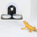 SLSON Gecko Feeder Ledge Acrylic Improved Suction Cup Reptile Feeder with 20 Pack 1 oz Plastic Bowls for Reptiles Food a