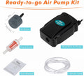 hygger Mini Aquarium Air Pump Kit Small Fish Tank Air Pump 1W for 2-20 Gallon Fish Bowl with Air Tube Air Bubbler Stone 