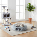 AUOON Plush Cat Tunnel Bed for Indoor Cats, 36" L x 36" W x 11.5" H