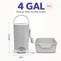 Litter Champ Cat Litter Disposal System, Hands-Free Pedal Trash Can
