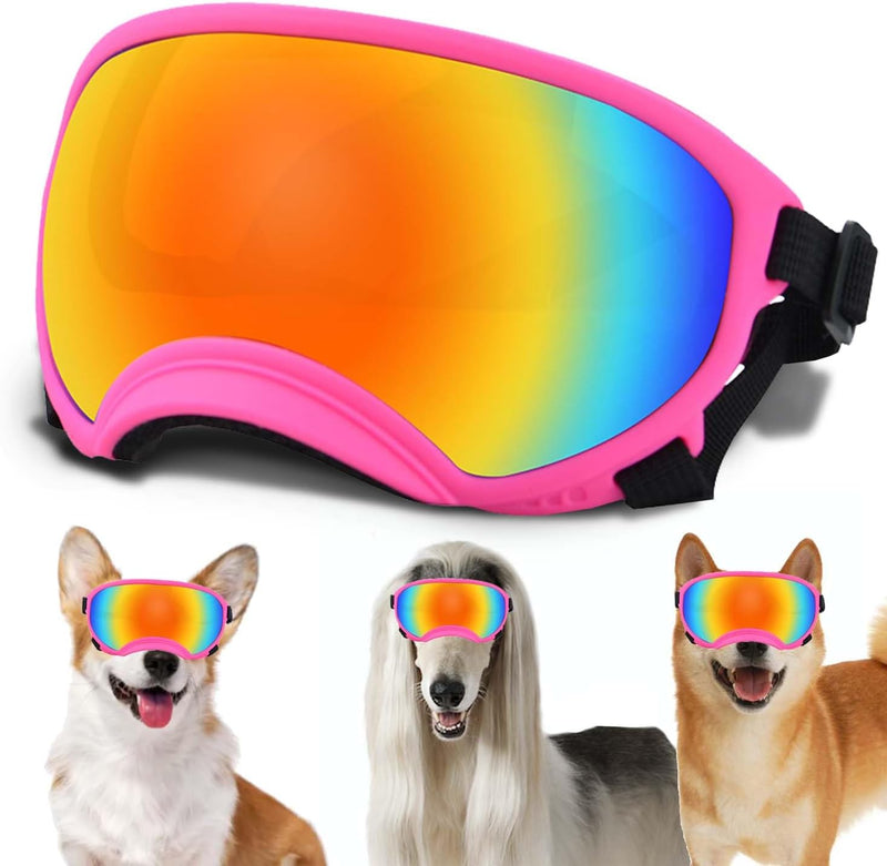 Medium Dog Sunglasses with Adjustable Strap UV Protection, Winproof Dog Puppy Sunglasses, Suitable for Medium Dog Pet Gl