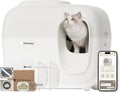 PetSnowy Self-Cleaning Automatic Cat Litter Box with Odor Control TiO2 System, Robot Litter Box with Auto-Packing, App C