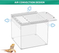 Reptile Terrarium,6.8" x 6.8"x 6" Reptile Breeding Box, Magnetic Acrylic Enclosure，for Tarantula，Hermit Crab，Jumping Spi