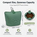 Upgraded Dog Treat Pouch with Strong Magnetic Closure - Small Silicone Training Bag, Waist-Mounted Clip & Leash Carabine