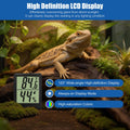 Reptile Thermometer Hygrometer LCD Digital Terrarium Thermometer and Humidity Gauge 2-in-1 Temperature and Humidity Moni