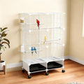 Large Bird Cage, Parakeet Cage with Detachable Stand & Wheels,Bird Cage arakeet Cage with Bird Slide-Out Tray, Wooden Pe