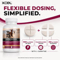 XCEL Taurine for Dogs 1000 mg Supplement with L-Carnitine, Quarter Scored Tablets (250 mg Split), Up to 240 Servings, Su