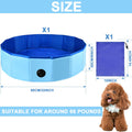 32 x 8 Inch Foldable Dog Pool with Storage Bag, PVC Pet Bath Tub