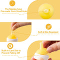 Kitten Nursing Nipple with Syringe, Wide Mouth Angled Puppy Feeding Bottles, with Ventilation Valve Resistant Tearing fo