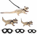 MANON ROSA Sugar Glider Harness and Leash Set, Adjustable 3 Pcs Vest, Black